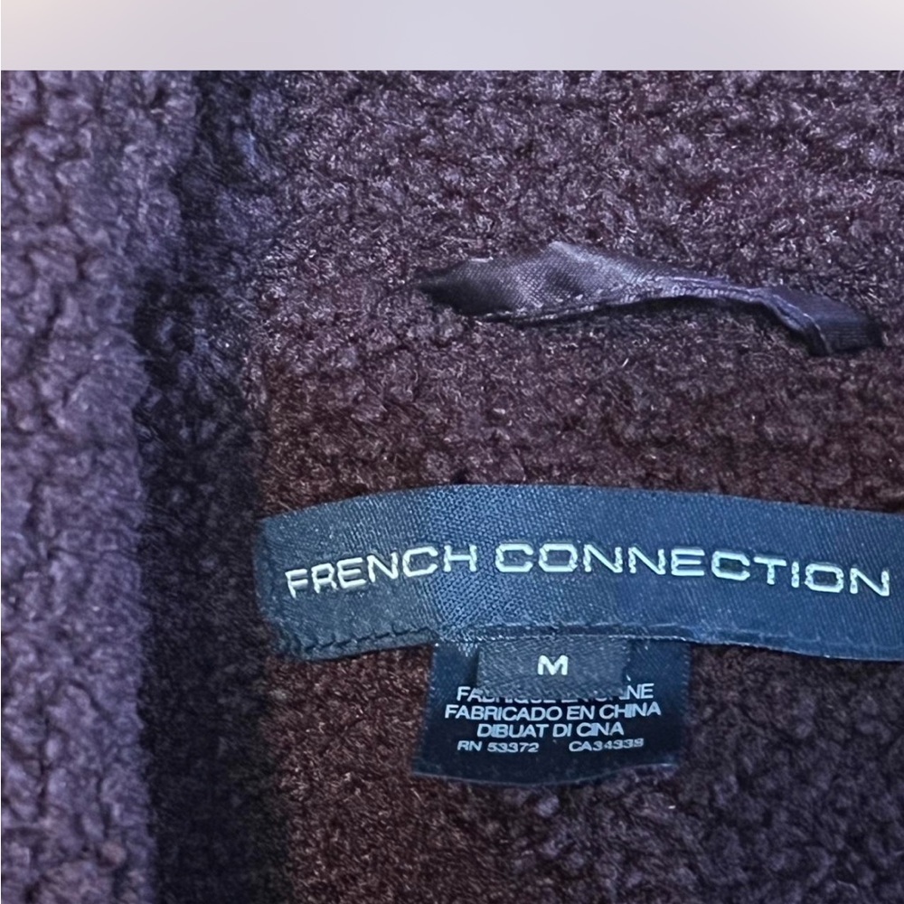 Womens French Connection Wine Colored Teddy Coat with Patch Pockets - Picture 2 of 11